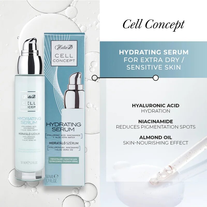 Helia-D Cell Concept hidratáló szérum a nagyon száraz és érzékeny bőrre 50 ml