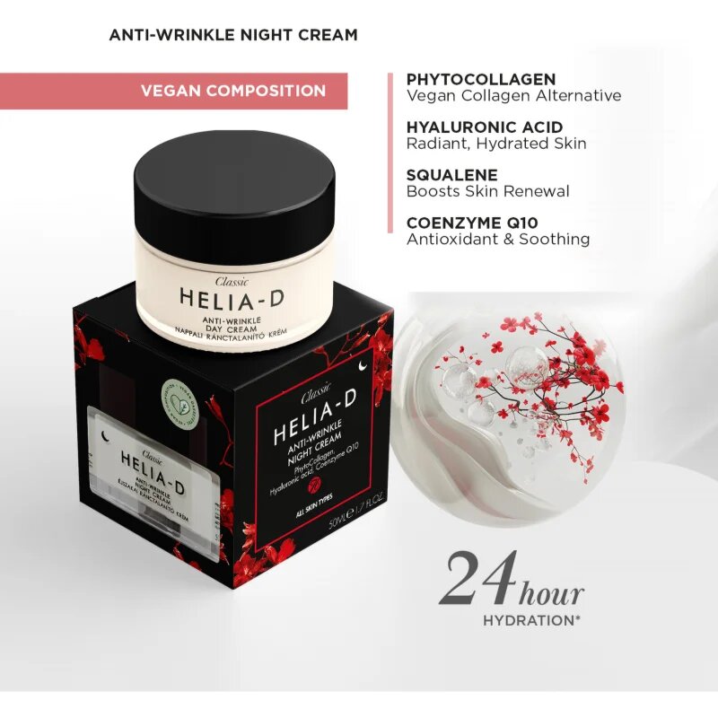 Helia-D Classic hidratáló éjszakai krém a ráncok ellen 50 ml