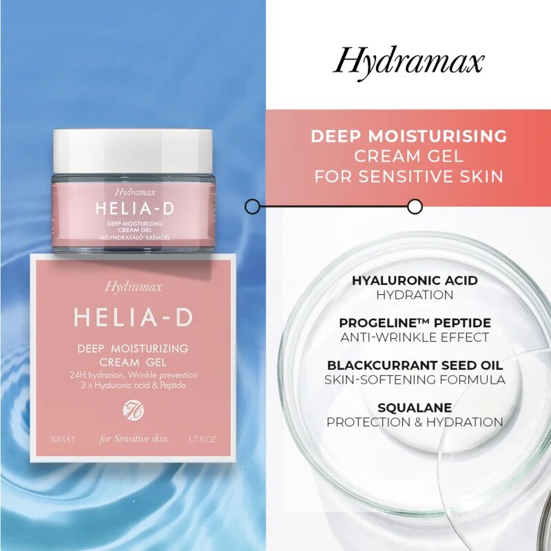 Helia-D Hydramax hidratáló géles krém az érzékeny arcbőrre 50 ml