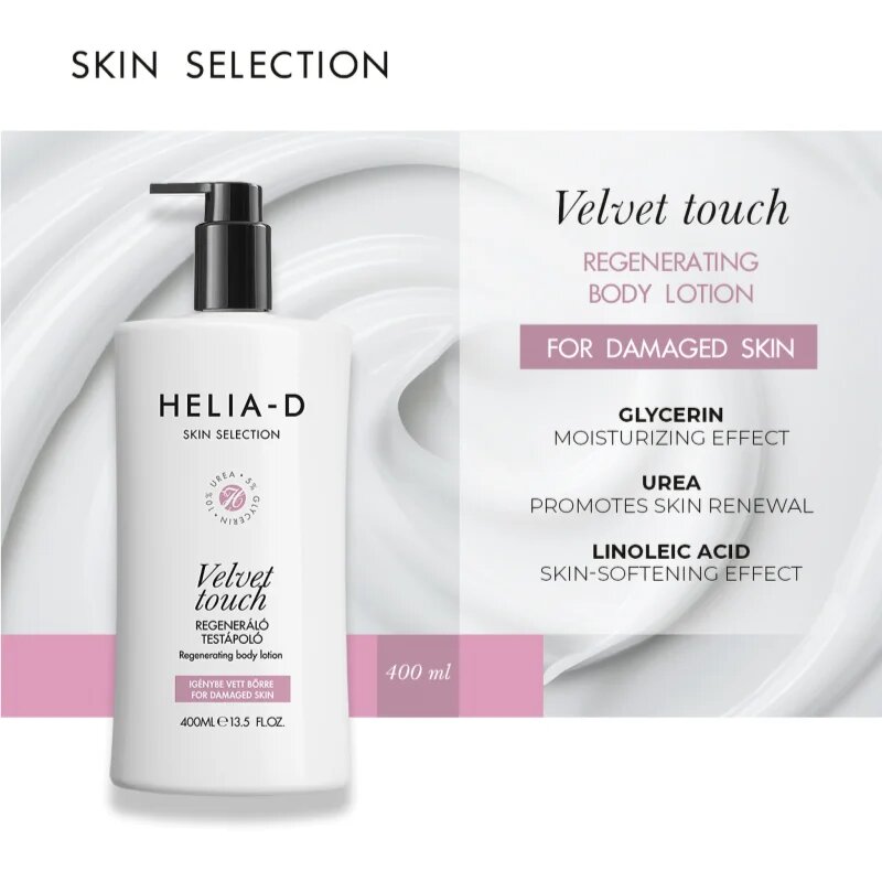 Helia-D Skin Selection regeneráló testápoló tej a repedezett bőrre 400 ml