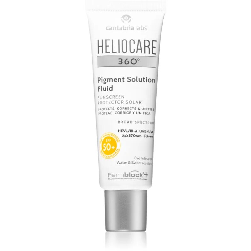 Heliocare 360° Pigment Solution Fluid napozó fluid az arcra a pigment foltok ellen SPF 50+ 50 ml