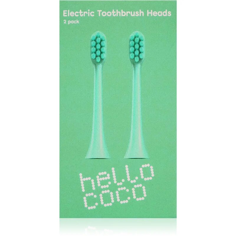 Hello Coco Electric Toothbrush Heads Green csere fejek a fogkeféhez 2 db