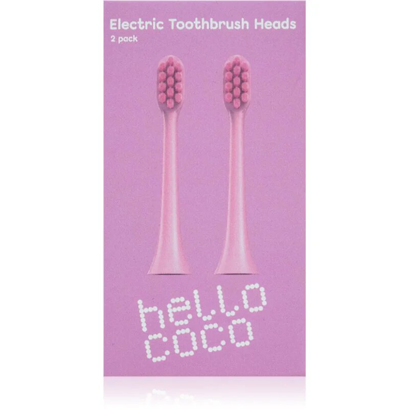 Hello Coco Electric Toothbrush Heads Pink csere fejek a fogkeféhez 2 db
