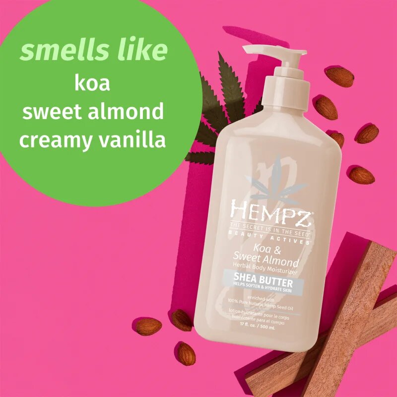 HEMPZ Koa & Sweet Almond hidratáló testápoló tej 500 ml