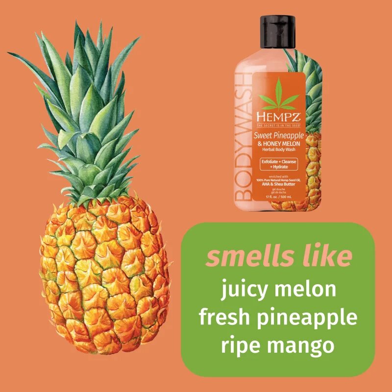 HEMPZ Sweet Pineapple Honey Melon tusfürdő gél testre 500 ml