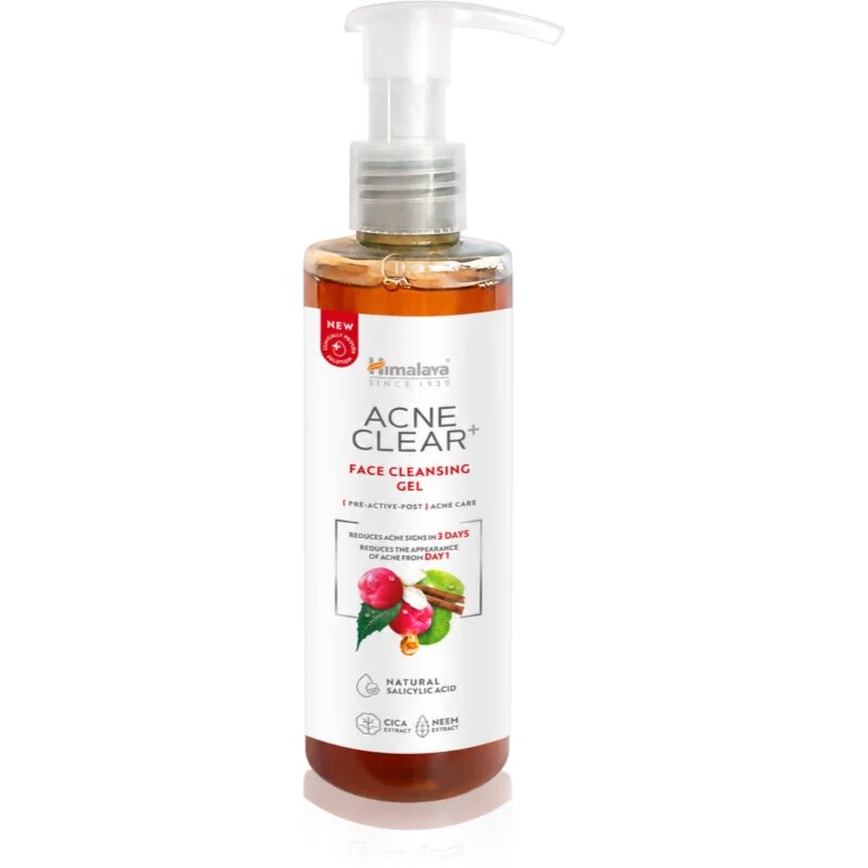 Himalaya Herbals Acne Clear+ Face Cleasing Gel tisztító gél pattanások ellen 200 ml