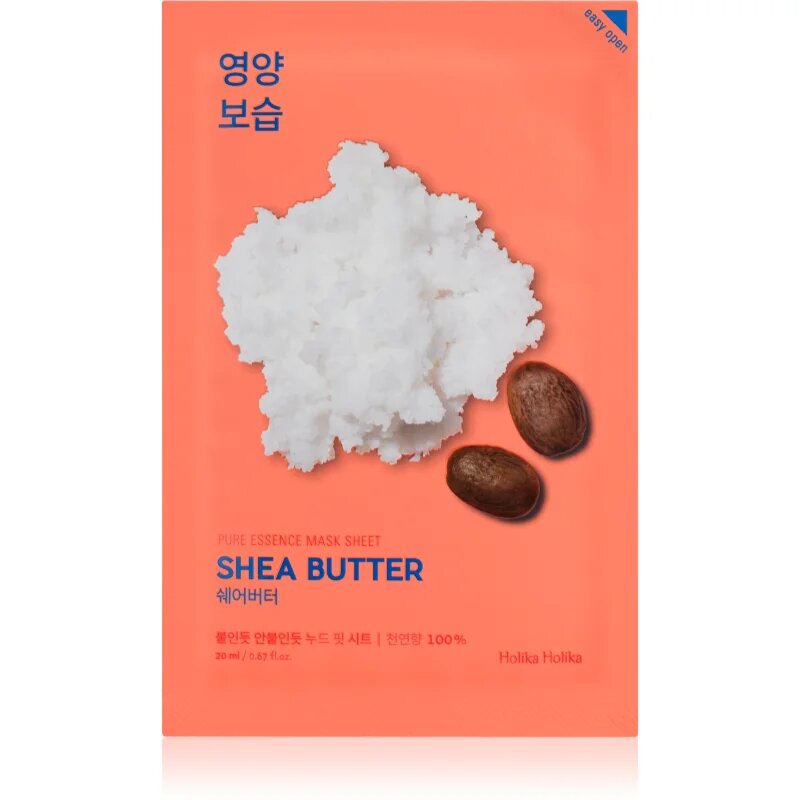 Holika Holika Pure Essence Shea Butter mélyhidratáló és tápláló arcmaszk 23 ml