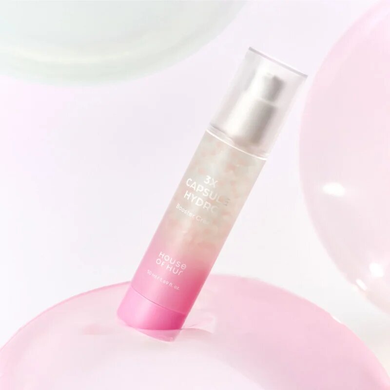 House of Hur 3X Capsule Hydro Booster Cream alapozó hidratáló bázis az élénk és kisimított arcbőrért 50 ml