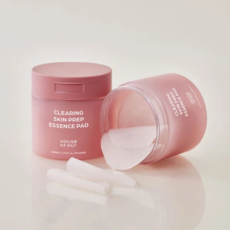 House of Hur Clearing Skin Prep Essence Pad bőrhámlasztó tisztító párnácskák hidratáló hatással 140 ml