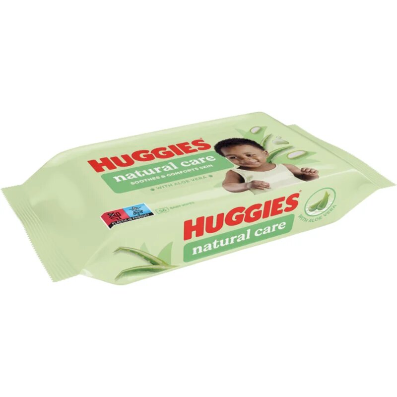 Huggies Natural Care tisztító törlőkendő aloe verával 56 db