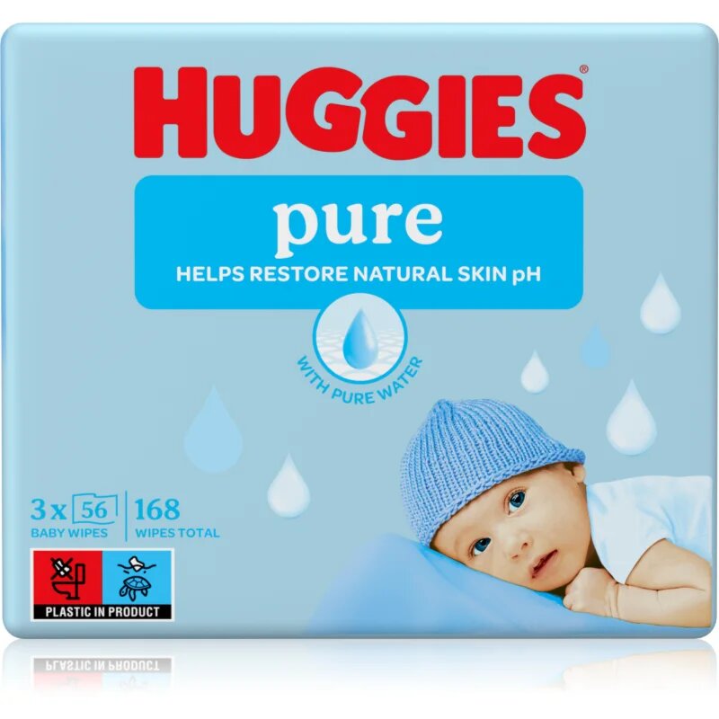Huggies Pure tisztító törlőkendő 3x56 db