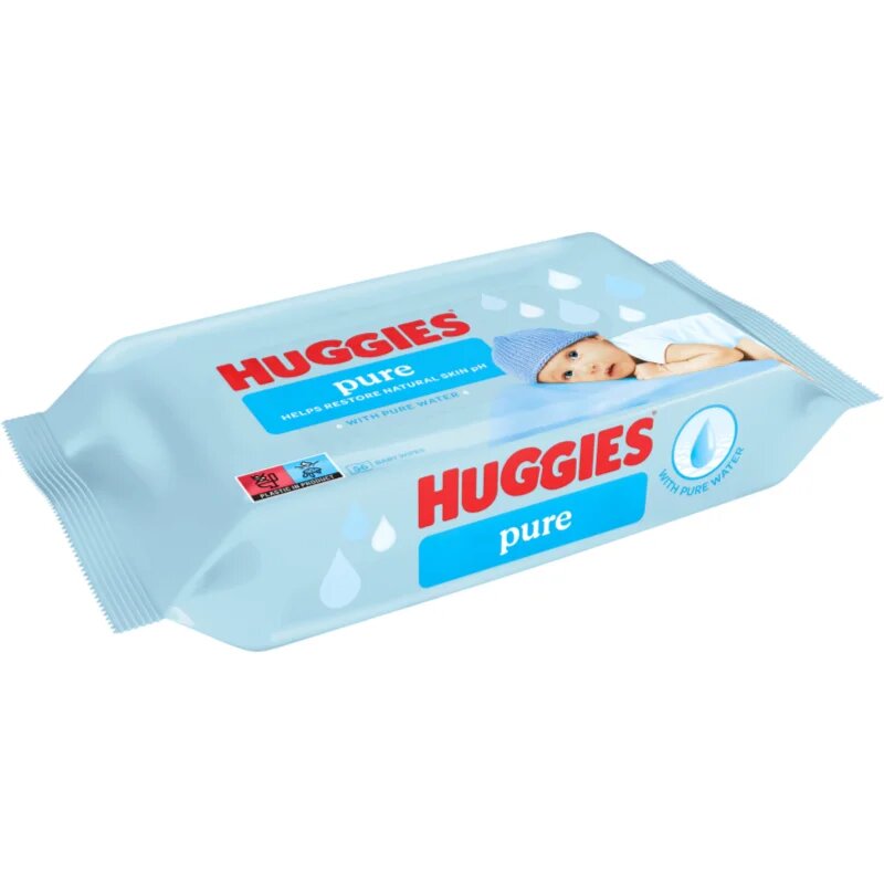 Huggies Pure tisztító törlőkendő gyermekeknek születéstől kezdődően 56 db