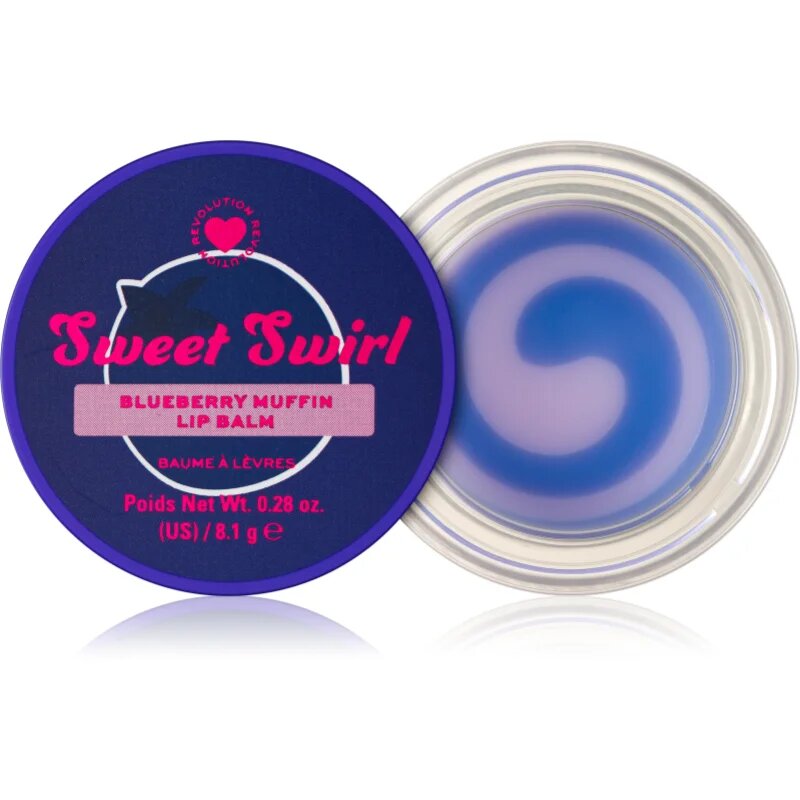 I Heart Revolution Sweet Swirl Lip Mask hidratáló ajakbalzsam árnyalat Blueberry Muffin 8.1 g