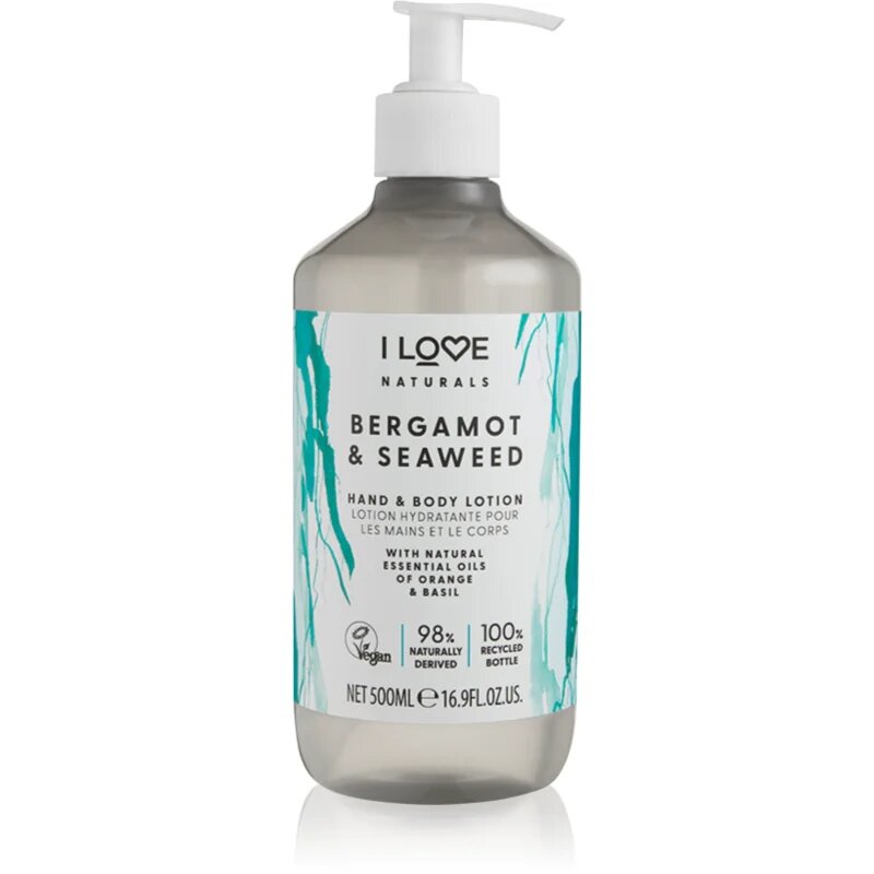 I Love Naturals Bergamot & Seaweed kéz és testápoló krém 500 ml