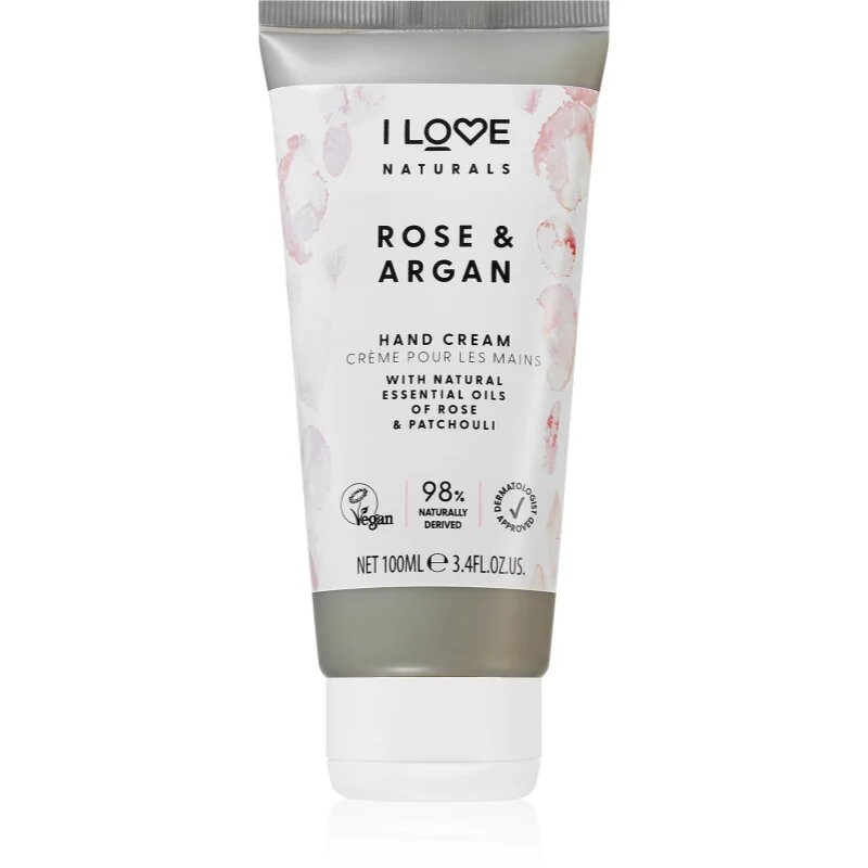 I Love Naturals Rose & Argan hidratáló kézkrém rózsa illattal 100 ml