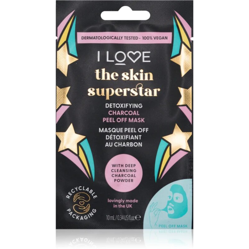 I Love Skin Superstar tisztító és detoxikáló maszk aktív szénnel 10 ml