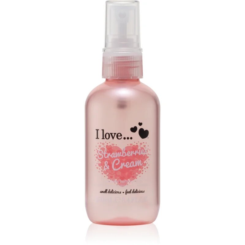 I Love Strawberries & Cream frissítő test spray hölgyeknek 100 ml
