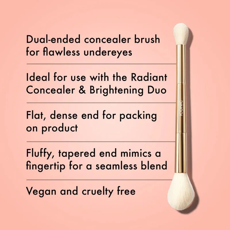ICONIC London Highlight & Blush Brush kétvégű arcpirosító és kontúrozó ecset 1 db