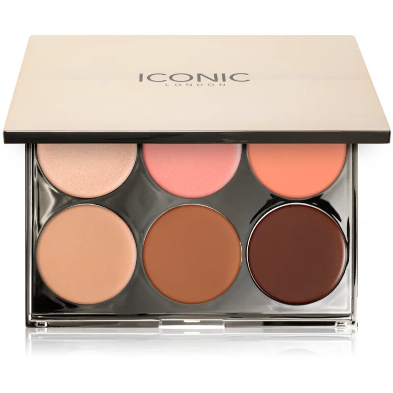ICONIC London Multi-Use Cream Blush Bronze and Highlight Palette multifunkciós arc paletta az arcra 6x3.2 g