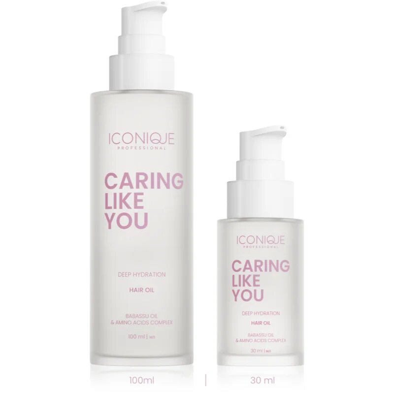 ICONIQUE Professional CARING LIKE YOU Deep Hydration hidratáló olaj száraz és sérült hajra 100 ml
