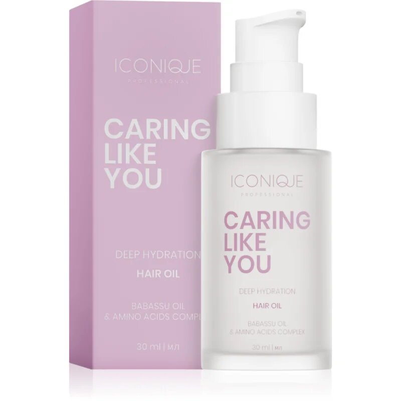 ICONIQUE Professional CARING LIKE YOU Deep Hydration hidratáló olaj száraz és sérült hajra 30 ml