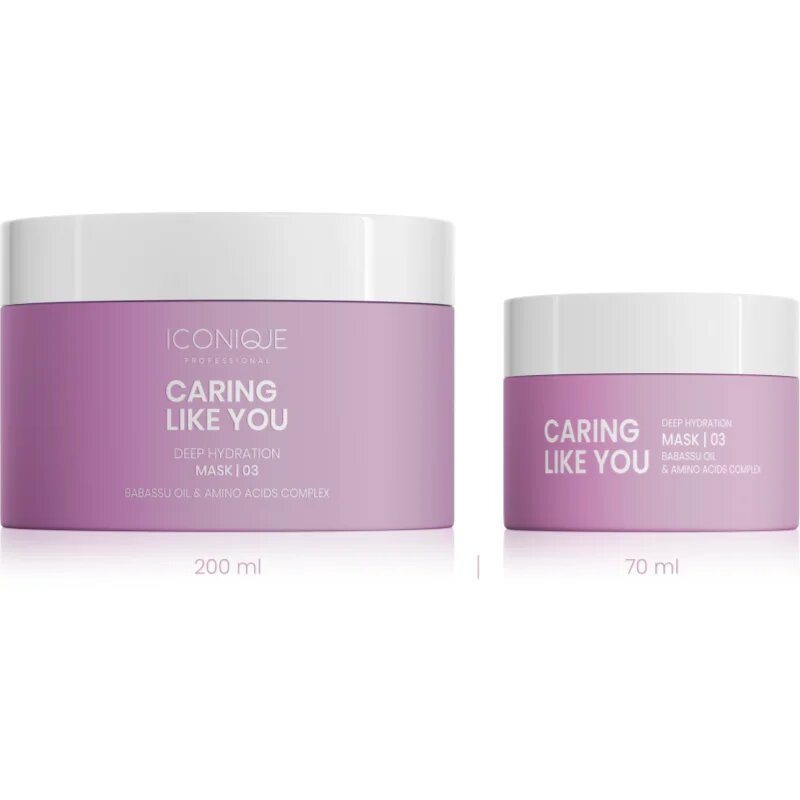 ICONIQUE Professional CARING LIKE YOU Deep Hydration mélyhidratáló maszk száraz és sérült hajra 50 ml