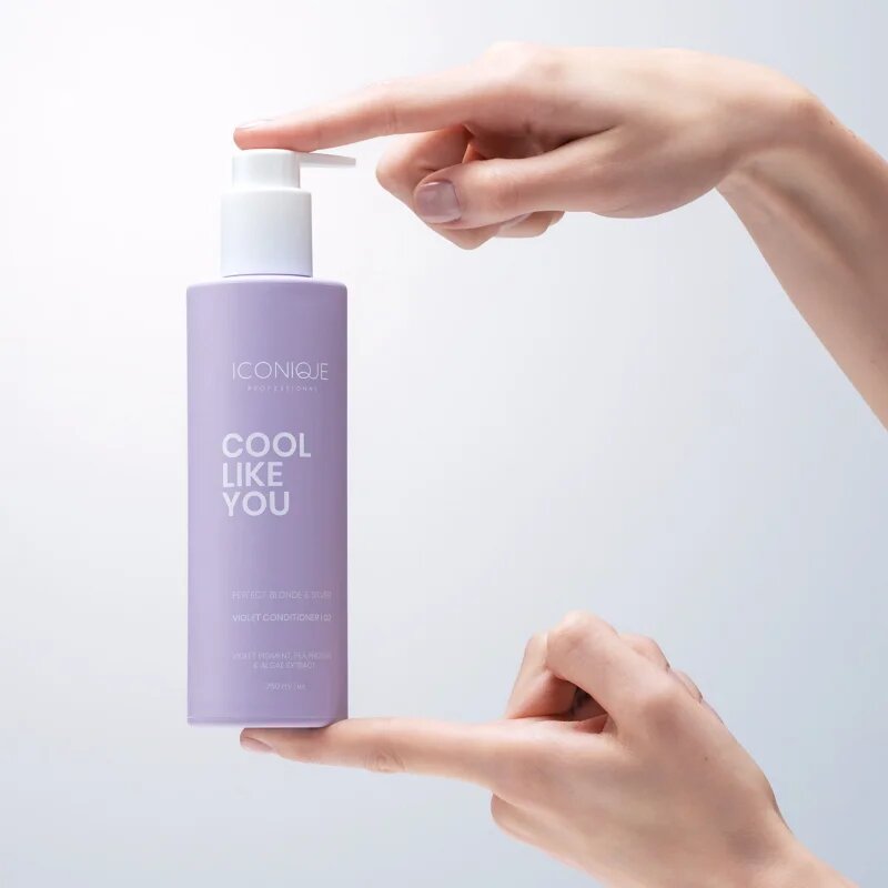 ICONIQUE Professional COOL LIKE YOU Perfect Blonde & Silver Violet kondicionáló semlegesíti a sárgás tónusokat 250 ml