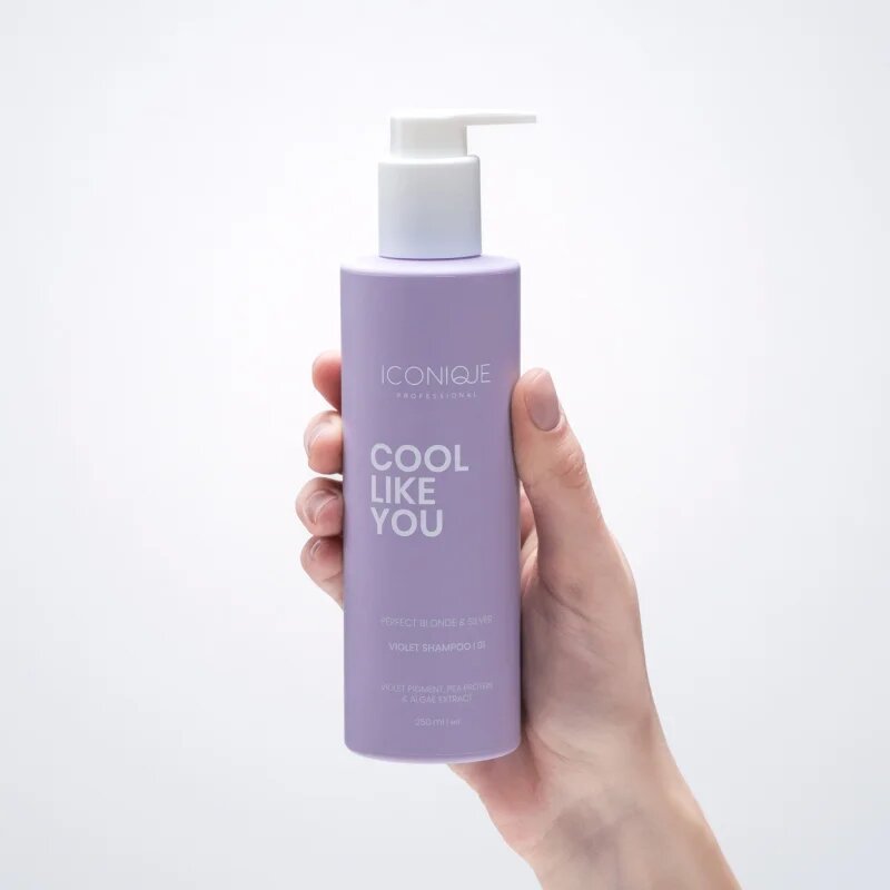 ICONIQUE Professional COOL LIKE YOU Perfect Blonde & Silver Violet sampon a sárga tónusok neutralizálására 250 ml