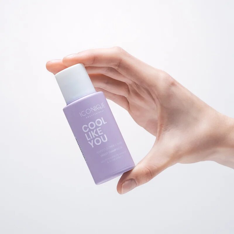 ICONIQUE Professional COOL LIKE YOU Perfect Blonde & Silver Violet sampon a sárga tónusok neutralizálására 70 ml