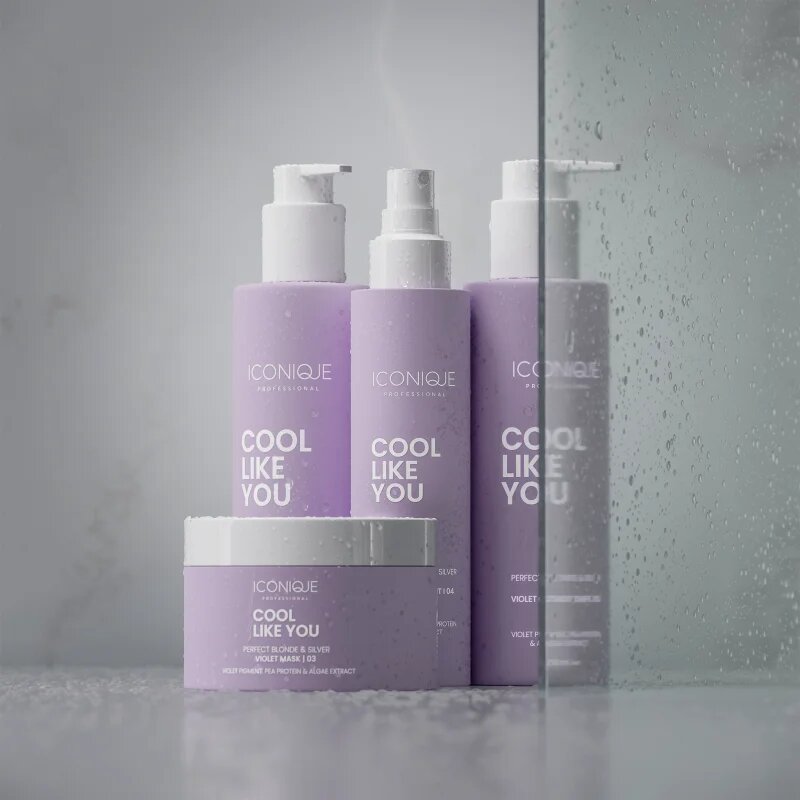 ICONIQUE Professional COOL LIKE YOU Perfect Blonde & Silver Violet sampon a sárga tónusok neutralizálására 70 ml