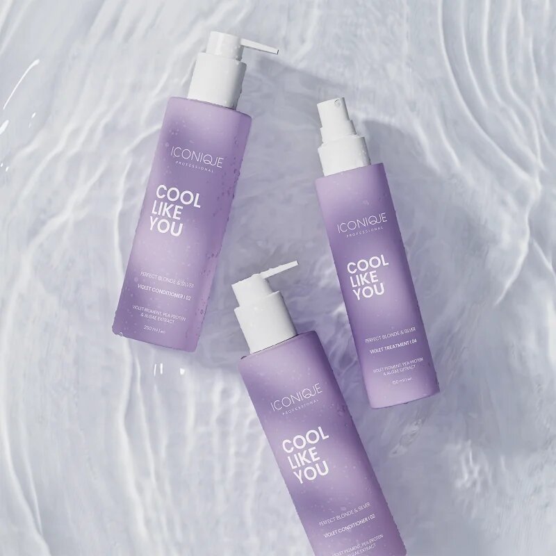 ICONIQUE Professional COOL LIKE YOU Perfect Blonde & Silver Violet Set szett semlegesíti a sárgás tónusokat