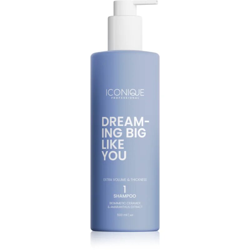 ICONIQUE Professional DREAMING BIG LIKE YOU Volume & Thickness sampon dúsabb hatásért gyenge hajra 500 ml