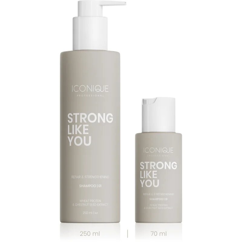 ICONIQUE Professional STRONG LIKE YOU Repair & Strengthening regeneráló sampon a károsult hajra 70 ml