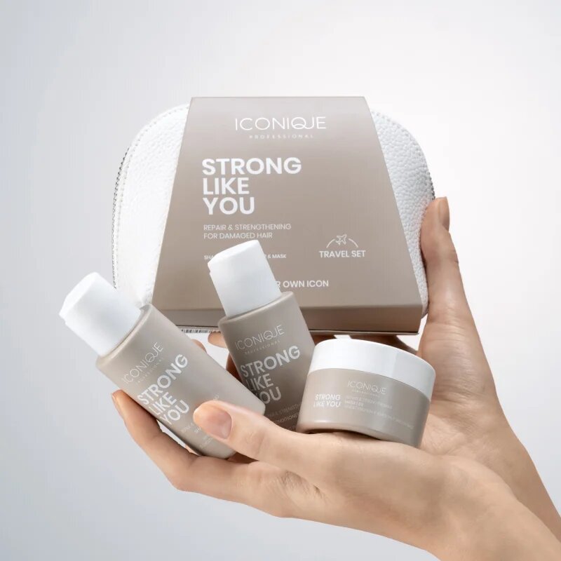 ICONIQUE Professional STRONG LIKE YOU Repair & Strengthening Set utazási készlet a károsult hajra