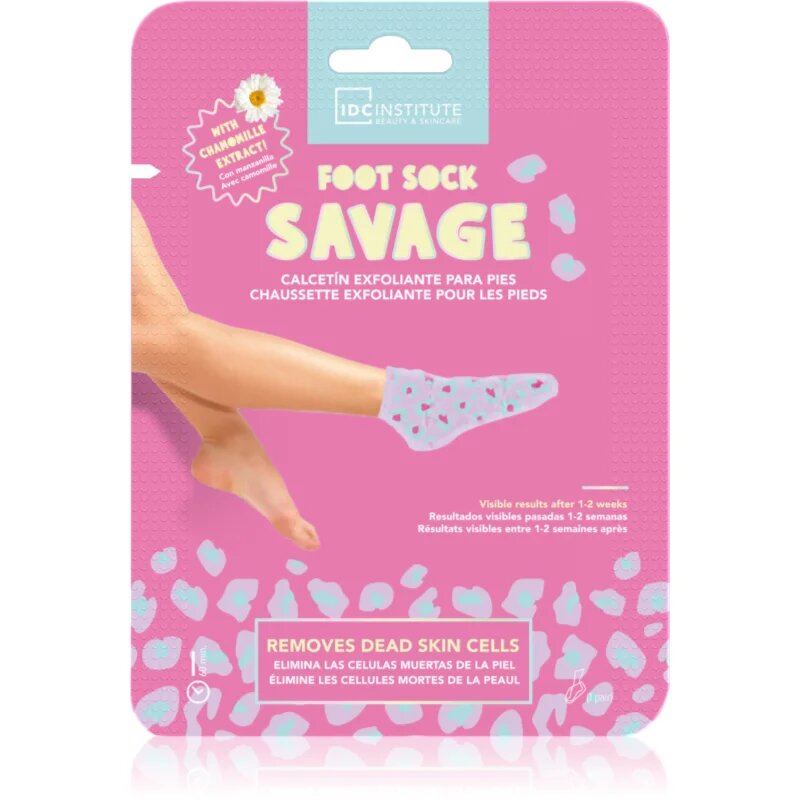 IDC INSTITUTE Foot Sock Savage hámlasztó maszk lábakra 1 db