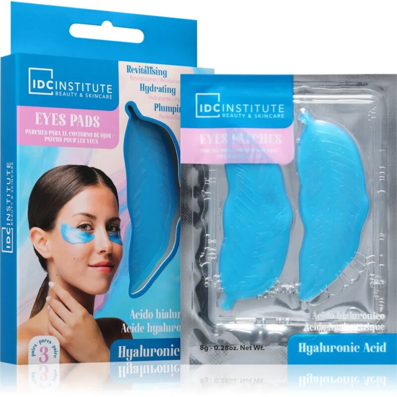 IDC INSTITUTE Hyaluronic Acid Eye Patches hidrogéles párnácskák a szem alatti sötét karikákra 3 pár