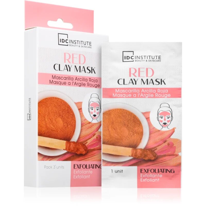 IDC INSTITUTE Red Clay Mask hámlasztó maszk 3x8 g