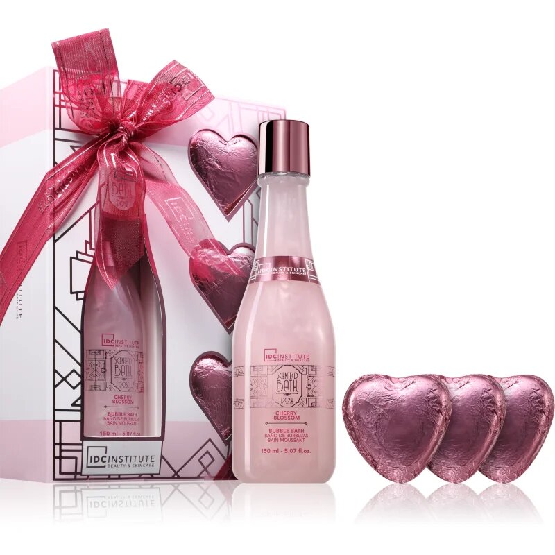 IDC INSTITUTE Scented Bath Rose Bubble Bath Set ajándékszett hölgyeknek