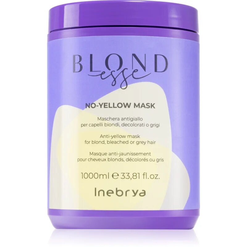 Inebrya BLONDesse No-Yellow Mask haj maszk semlegesíti a sárgás tónusokat 1000 ml