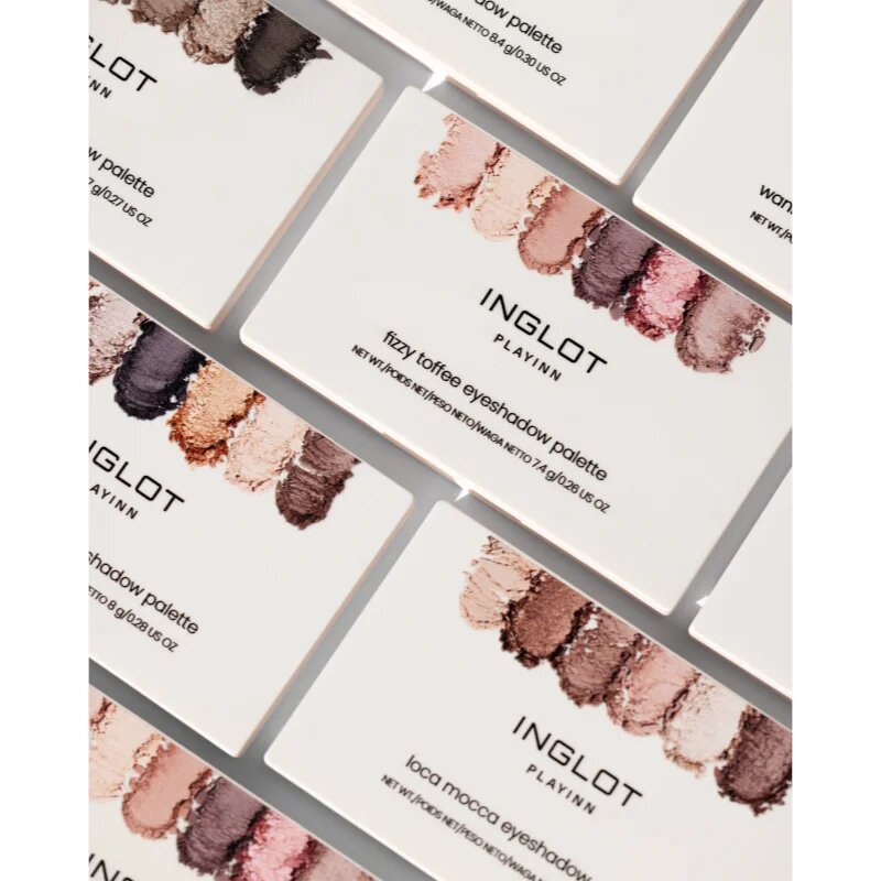 Inglot PlayInn Eyeshadow Palette szemhéjfesték paletta árnyalat Fizzy Toffee 7.6 g