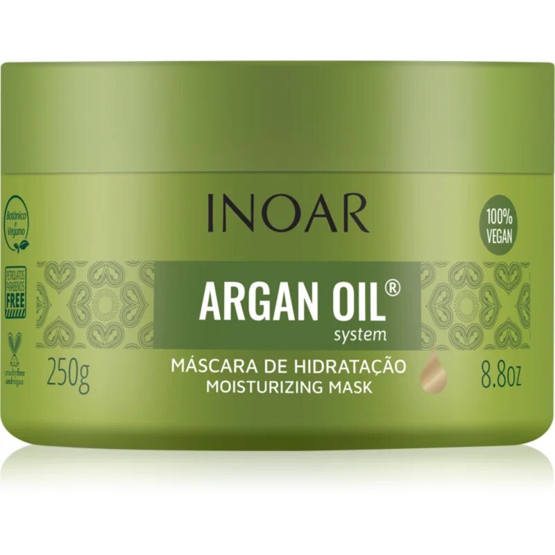 INOAR Argan Oil System hidratáló és simító maszk hajra 250 g
