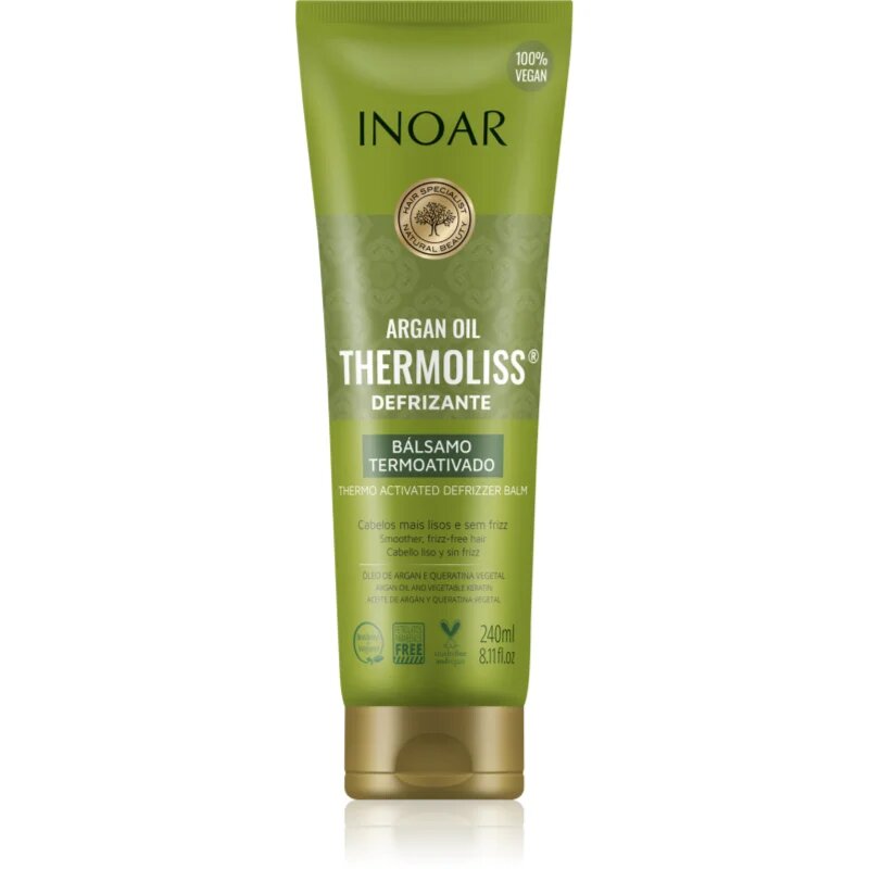 INOAR Argan Oil System Thermoliss kisimító balzsam hajra hővédelemmel 240 ml