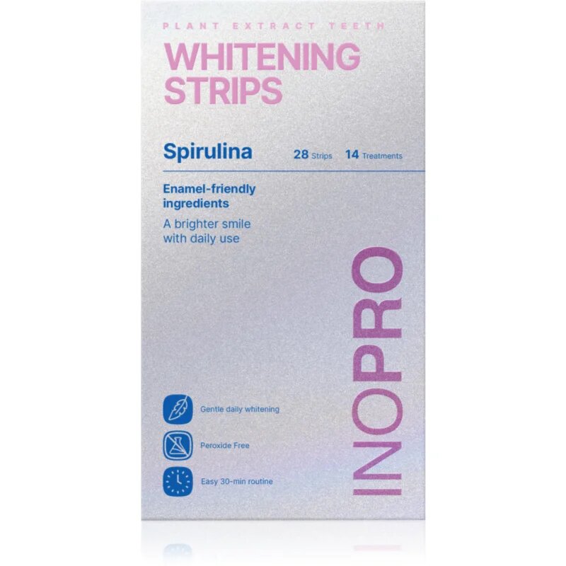 InoPro Green Whitening Strips Spirulina fogfehérítő szalag a fogakra bez peroxidu 28 db