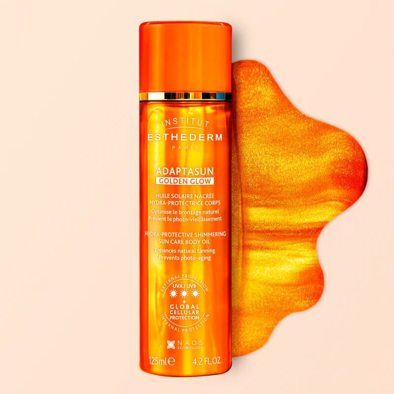 Institut Esthederm Adaptasun Golden Glow csillogó olaj magas UV védelemmel 125 ml