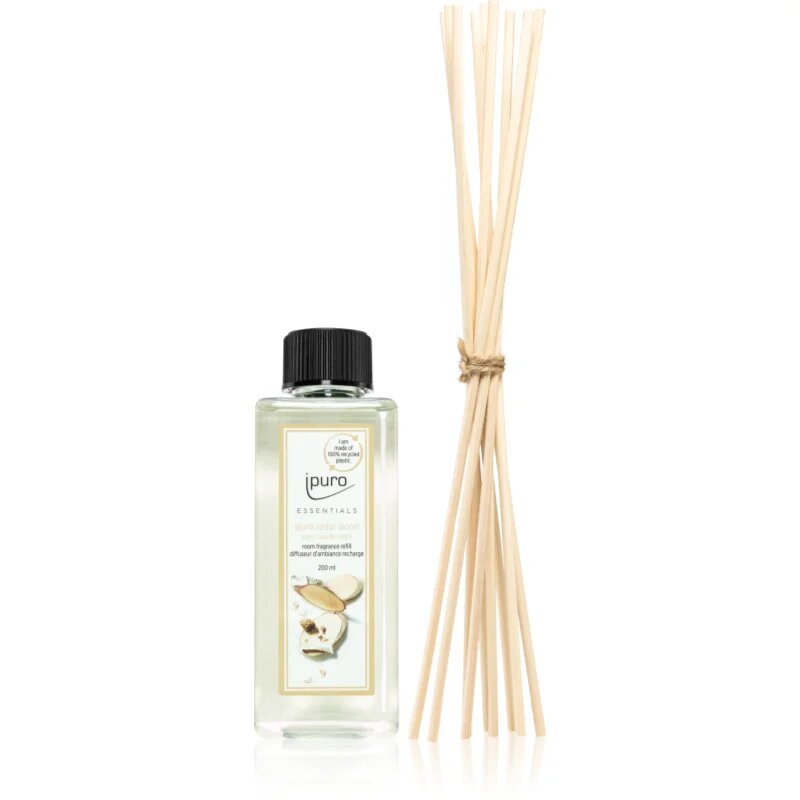 ípuro Essentials Cedar Wood Aroma diffúzor töltet + tartalék pálcák aroma diffúzorhoz 200 ml