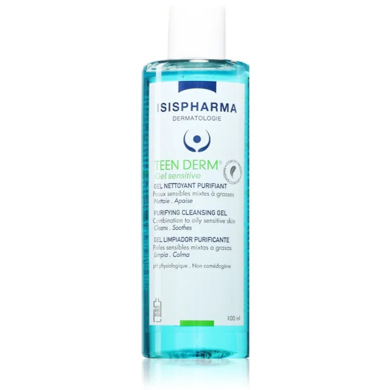 ISISPHARMA Teen Derm Gel Sensitive tisztító gél az aknéra hajlamos zsíros bőrre 100 ml