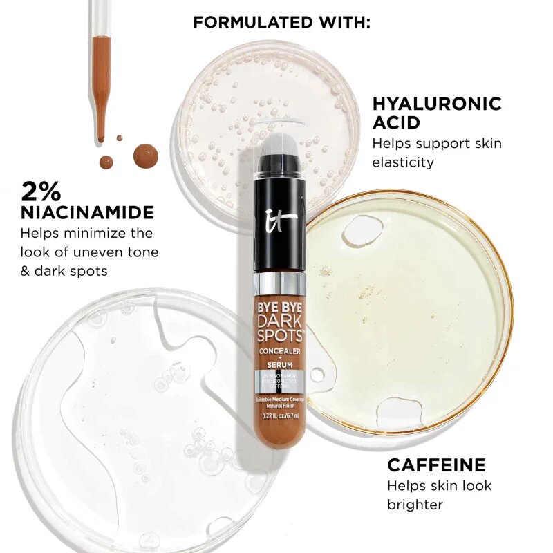 IT Cosmetics Bye Bye Dark Spots krémes fedő korrektor hölgyeknek 58 Deep Neutral 7 ml