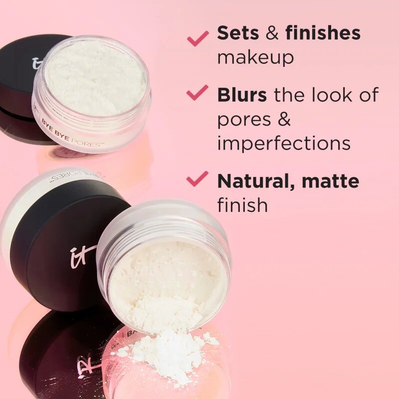 IT Cosmetics Bye Bye Pores Poreless Finish Loose Setting Powder bőrvilágosító könnyed és természetes hatású púder árnyalat Translucent 6.8 g