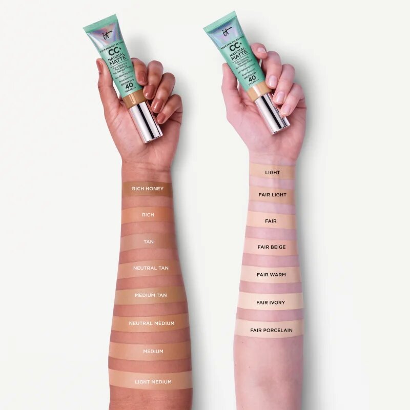 IT Cosmetics Your Skin But Better CC+ Natural Matte CC krém matt hatásért SPF 40 Neutral Tan 32 ml