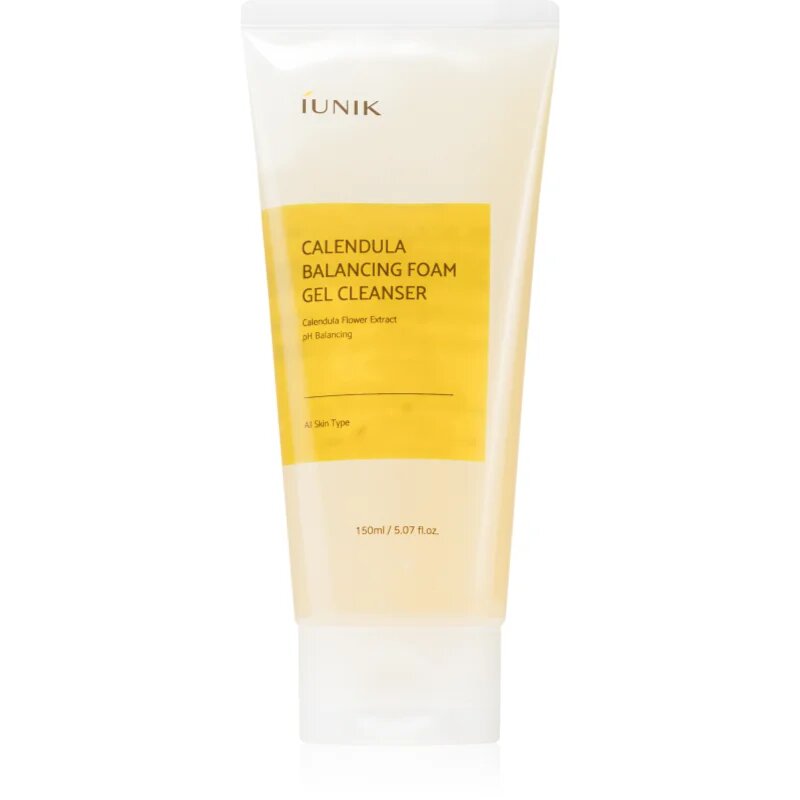 iUnik Calendula Balancing Foam Gel Cleanser mélyen tisztító gél nyugtató hatással 150 ml